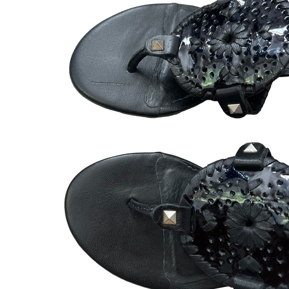 Jack Rogers Women’s Black Wedge Sandals with studs Size 6 - Picture 7 of 8